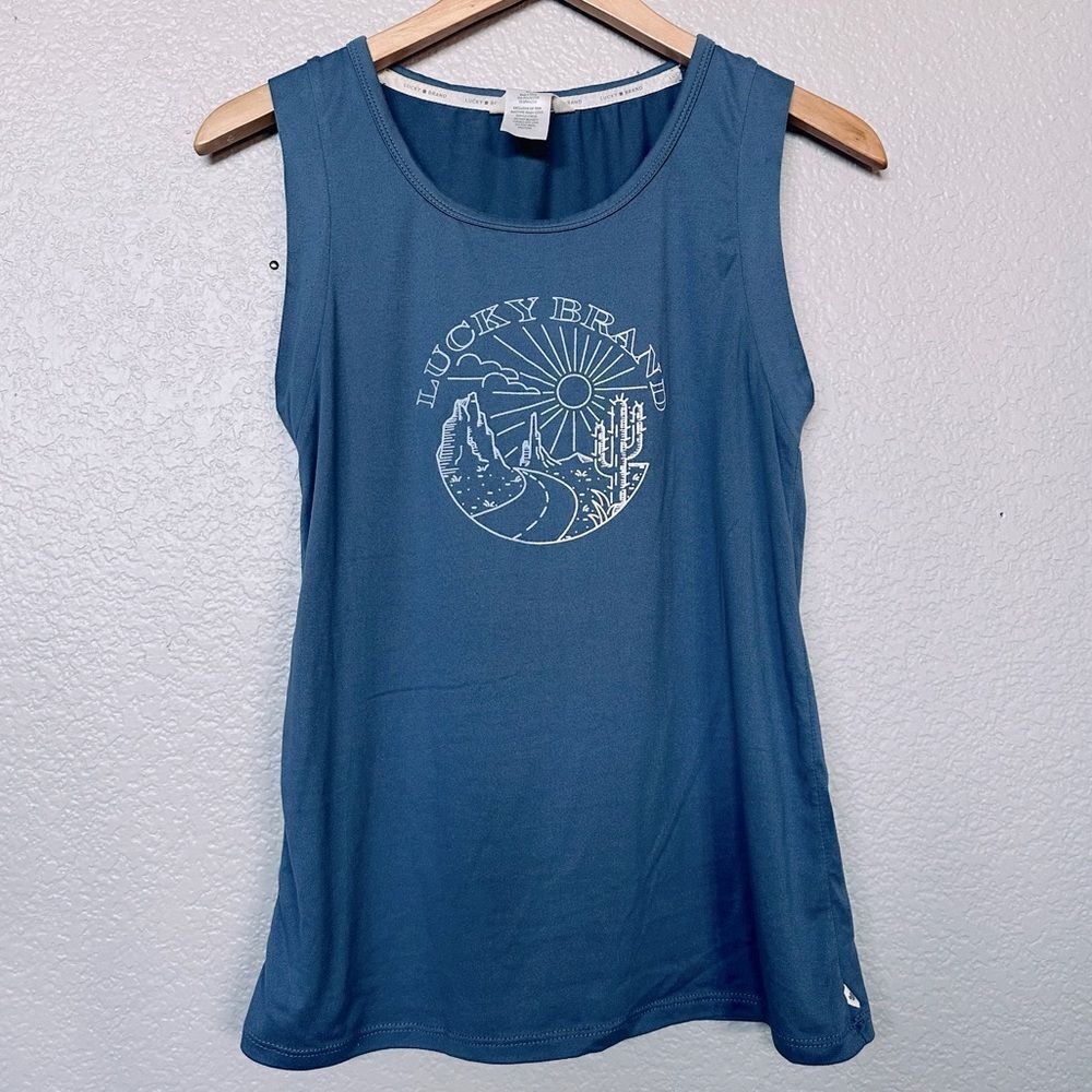 Lucky Brand Blue Graphic Tank TopβS